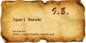 Igari Bende névjegykártya